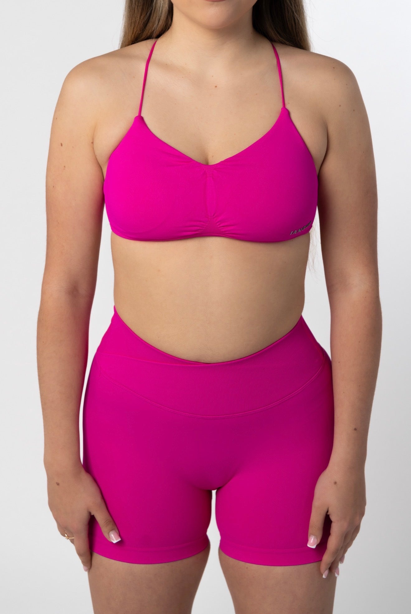Elevate Cross back Top - Pink Rush