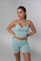 Halter Sports Bra Baby Green, front view